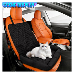Dog Car Seat For Small Medium Dogs, Pet Front Seat Protector, Black Waterproof & Scratch-Proof Dog Car Seat Cover Booster Sofa, Non-Slip Portable Travel Safety Pet Carrier Bed For Car Truck SUV