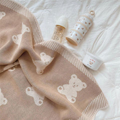 Warm Knitted Blanket for Baby Stroller