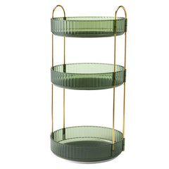 3 Tier Rotating Makeup Organizer 360¡ Spinning Perfume Cosmetic Storage Tray 55LBS Load Countertop Shelves for Lotion Lipstick