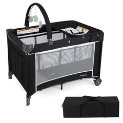3-in-1 Portable Baby Crib and Playpen with Changing Table