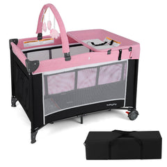 3-in-1 Portable Baby Crib and Playpen with Changing Table