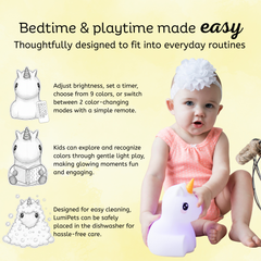Unicorn Night Light - Soft Silicone Nursery Lamp | LumiPets®