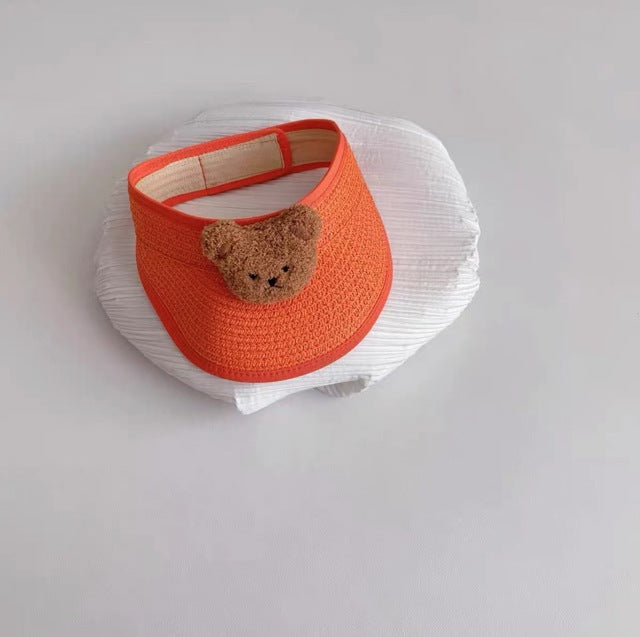 Cute Bear Summer Sun Hats for Kids (Unisex, Collapsible)
