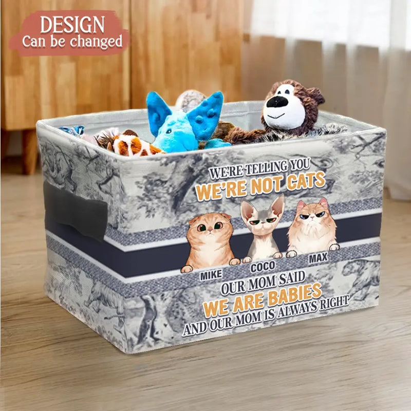 Personalized Pet Storage Box - Up to 10 Dogs/Cats - Gift Idea for Dog/Cat Lovers - I'm Not A Cat I'm A Baby