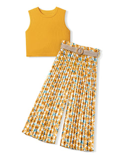 Sunny Days Ribbed Tank & Wide-Leg Pants Set