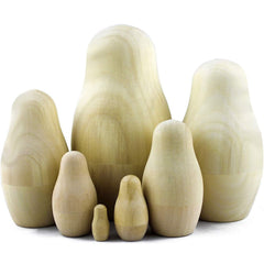 Unpainted Nesting Dolls DIY 7 Pcs Matryoshka Nesting Dolls Blank DIY Unfinished
