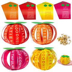 AgincBerry Bible Fruit Craft Kits - 28 Set DIY Bible Accent Fruitage of the Spirit Fruit Strip Craft Kit for Kid Fall DIY Fruit Bible Craft Kit Sunday School Church Craft for Thanksgiving Home Project