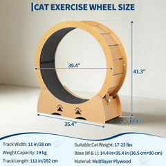 Wooden Cat Exercise Wheel for Indoor Cats