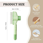 2-Pack Pet Hair Removal Comb & Release Button Grooming Brush for Cats & Dogs - Suitable for Short/Long Hair Green & Yellow