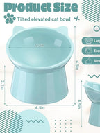 3 Pack Elevated Cat Bowls - 15° Tilted Anti Vomit Slow Feeder Dish with Non-Slip Base, Spine & Neck Support for Cats & Small Dog
