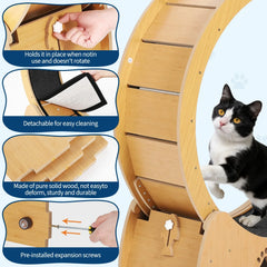 Wooden Cat Exercise Wheel for Indoor Cats