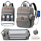 3 in 1 Diaper Bag Backpack Foldable Baby Bed Waterproof Travel Bag