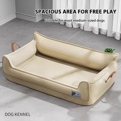 Orthopedic Leather Dog Bed Sofa – Detachable Rectangle Pet Bed with Non-Slip Bottom, Waterproof and Machine Washable for Ultima