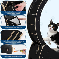 Wooden Cat Exercise Wheel for Indoor Cats