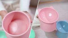3 Pack Elevated Cat Bowls - 15° Tilted Anti Vomit Slow Feeder Dish with Non-Slip Base, Spine & Neck Support for Cats & Small Dog