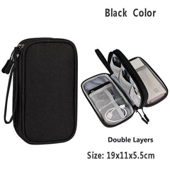 Data Cable Storage Bag Waterproof Travel Organizer Bag Portable Carry Case Layers Storage Bag for Cable Cord USB Charger