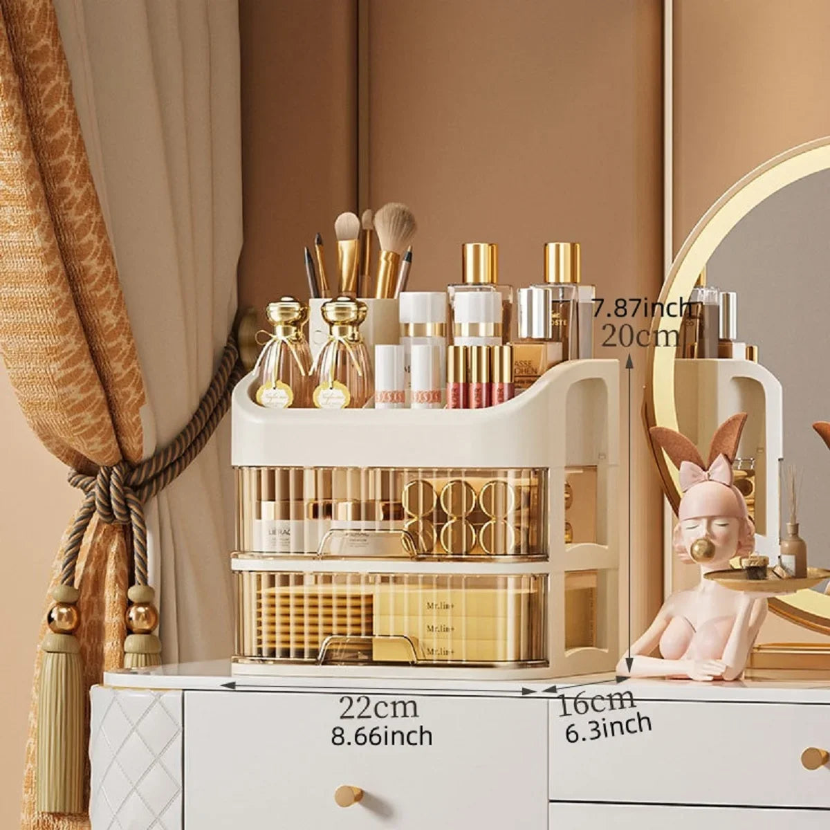 1pc Multi-layer Makeup Storage Box,Cosmetics Storage For Skin Care,Eyeshadow,LotionsLipstick,Great For Dresser,Bathroom,Bedroom