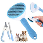 3PCS Grooming Kit, Self-Cleaning Slicker Brush, Shedding, Needle Comb, Nail Clipper, Suitable for Short/Long-Haired Pets, Easy t