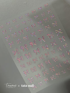 New Crystal Bow Nail Stickers with Elegant Lines