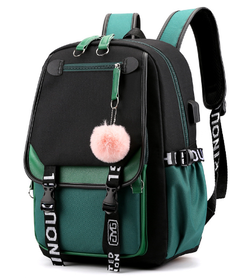 Teen Girls Backpack with USB Charging & Headphone Jack