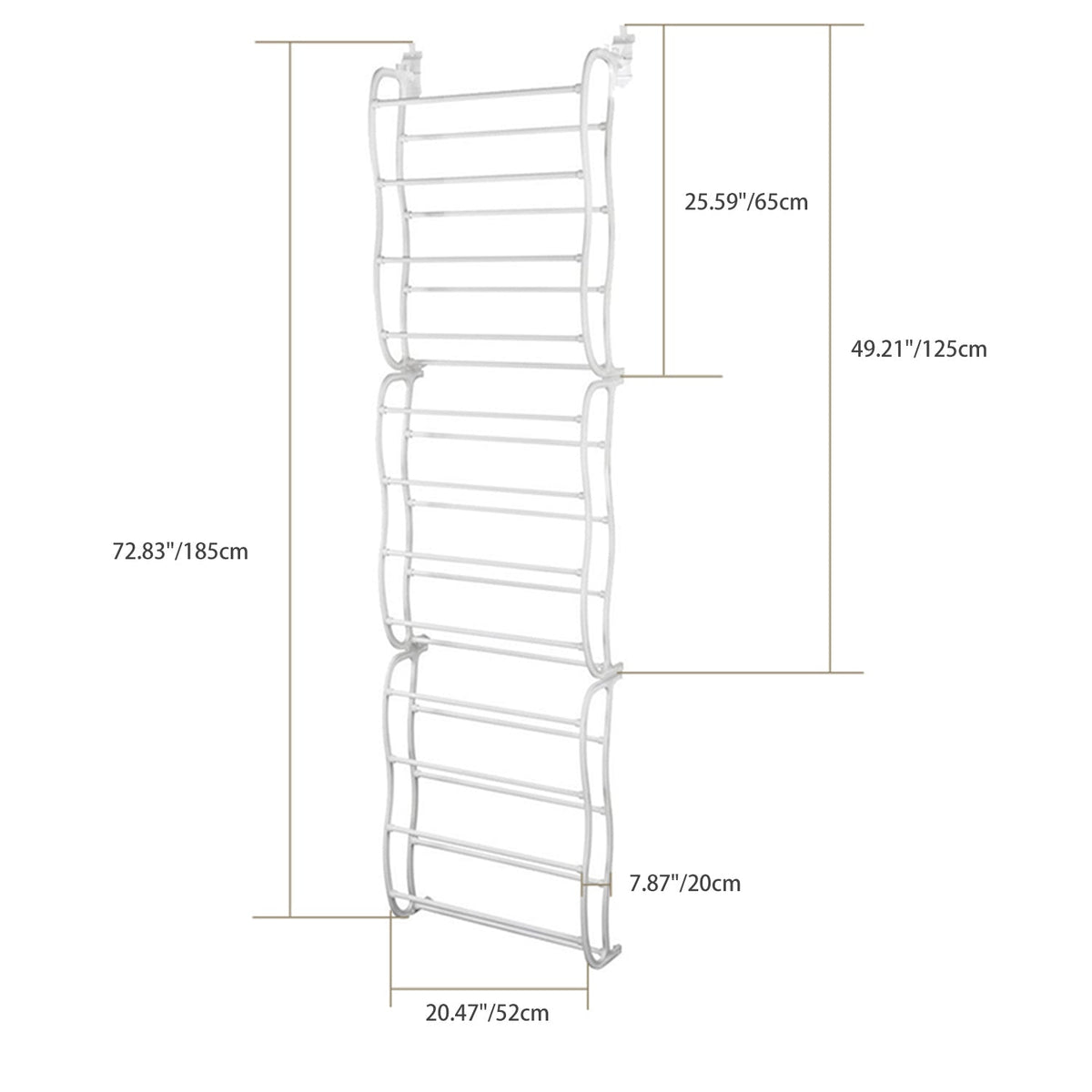 36 Pairs Over-The-Door Shoe Rack 12 Layers Wall Hanging Closet Shoe Organizer Storage Stand
