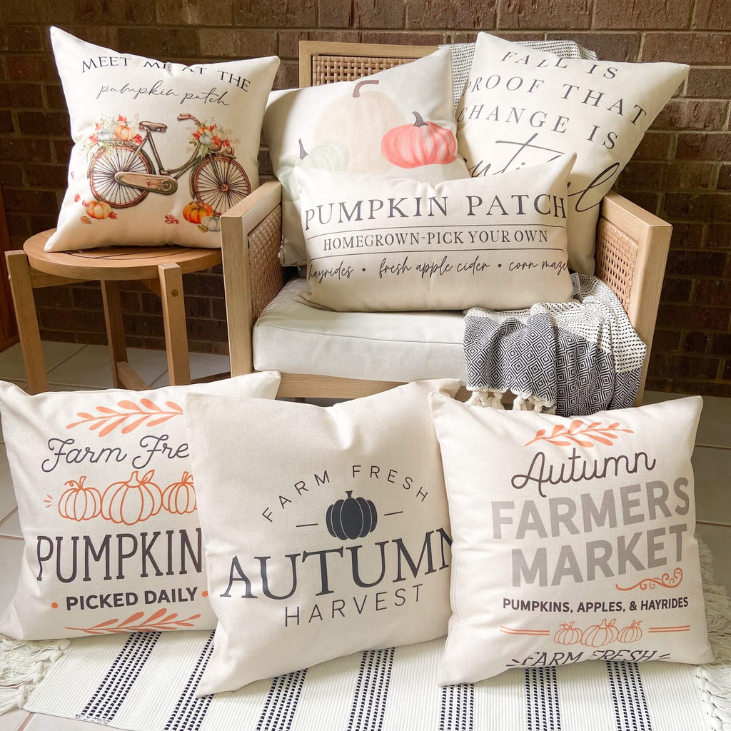 Autumn Harvest Pillow Cover 18x18 inch