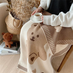 Warm Knitted Blanket for Baby Stroller