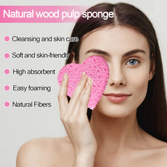 Natural Fiber Facial Cleansing Sponge - Heart Shape