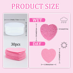 Natural Fiber Facial Cleansing Sponge - Heart Shape