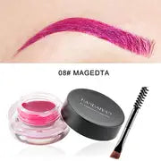 12 Colors Long-Lasting Waterproof Eyebrow Pomade with Brush
