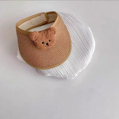 Cute Bear Summer Sun Hats for Kids (Unisex, Collapsible)