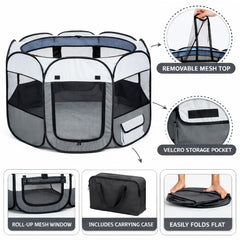 Pet Life ® 'All-Terrain' Lightweight Easy Folding Wire-Framed Collapsible Travel Pet Dog Playpen crate