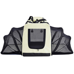 Pet Life ®  'Hounda Accordion' Metal Framed Soft-Folding Collapsible Dual-Sided Expandable Pet Dog Crate