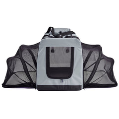 Pet Life ®  'Hounda Accordion' Metal Framed Soft-Folding Collapsible Dual-Sided Expandable Pet Dog Crate