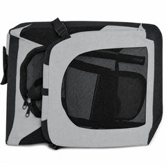 Pet Life ®  'Hounda Accordion' Metal Framed Soft-Folding Collapsible Dual-Sided Expandable Pet Dog Crate