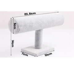 Single Tier Velvet Bracelet Chain Watch T-Bar Rack Jewelry Hard Display Stand Holder Jewelry Organizer High Quality Display Stand Jewelry Display Stand Pendant Jewelry Holder For Watch Bracelets