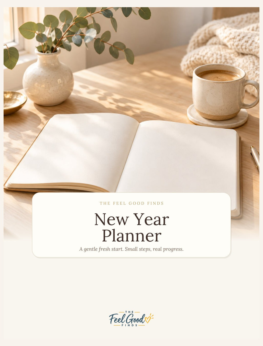 The Feel Good Finds New Year Planner digital PDF cover